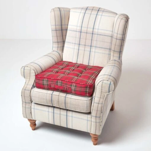 Edward Tartan Cotton Armchair Booster Cushion -Best Homeware Store cu1188 06