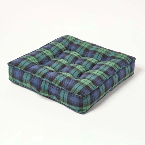 Black Watch Tartan Cotton Armchair Booster Cushion -Best Homeware Store cu1189 2