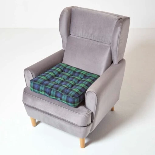 Black Watch Tartan Cotton Armchair Booster Cushion -Best Homeware Store cu1189 6