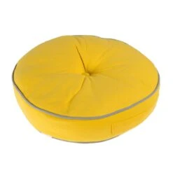 Yellow And Grey Round Floor Cushion -Best Homeware Store cu1196 m 6