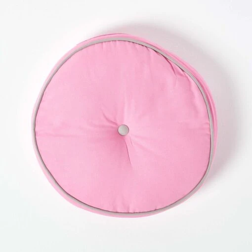 Pink And Grey Round Floor Cushion -Best Homeware Store cu1197 03