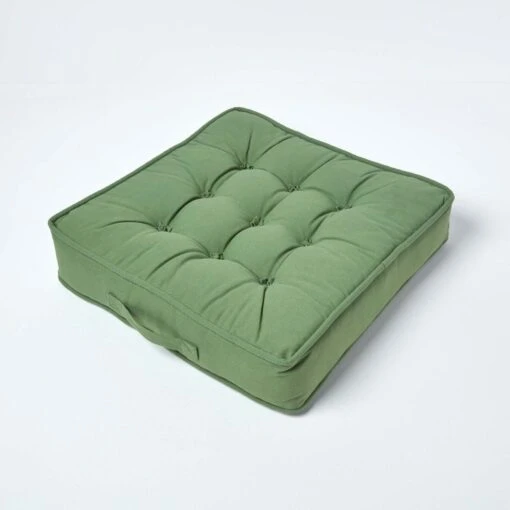 Forest Green Cotton Armchair Booster Cushion -Best Homeware Store cu1201 02