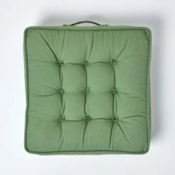 Forest Green Cotton Armchair Booster Cushion -Best Homeware Store cu1201 03