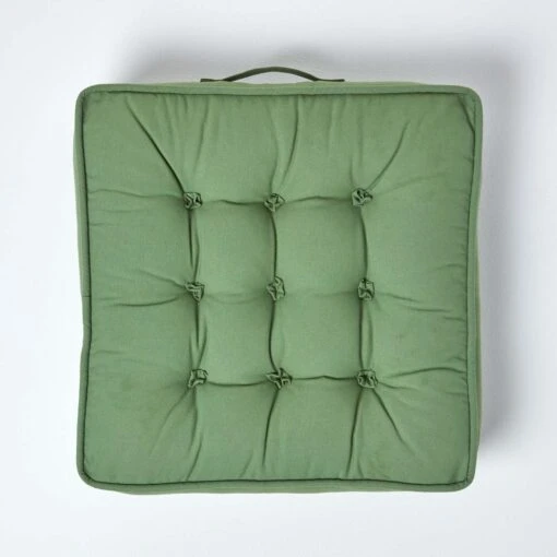 Forest Green Cotton Armchair Booster Cushion -Best Homeware Store cu1201 03