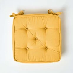 Mustard Cotton Dining Booster Cushion -Best Homeware Store cu1207main 3