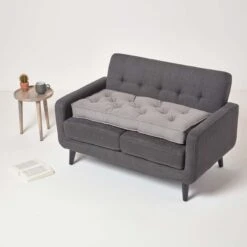 Charcoal Grey Cotton 2 Seater Booster Cushion -Best Homeware Store cu1214 06