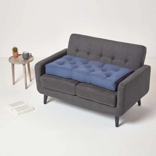 Navy Cotton 2 Seater Booster Cushion -Best Homeware Store cu1215 06