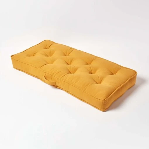 Mustard Yellow Cotton 2 Seater Booster Cushion -Best Homeware Store cu1217 02