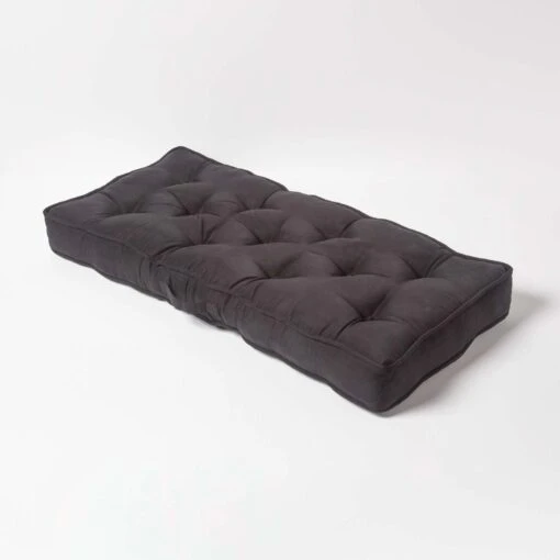 Black Faux Suede 2 Seater Booster Cushion -Best Homeware Store cu1220 02