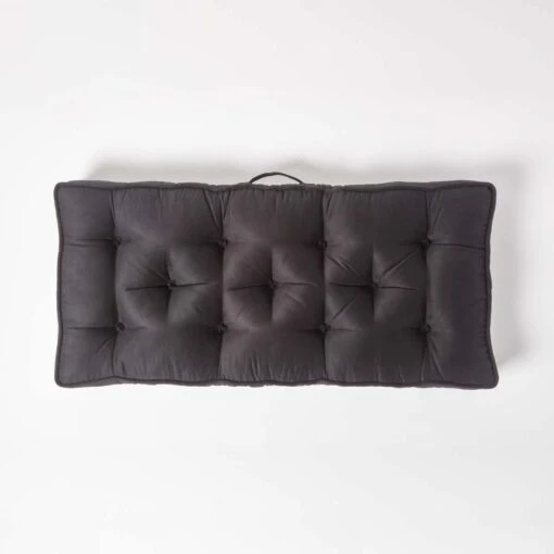 Black Faux Suede 2 Seater Booster Cushion -Best Homeware Store cu1220 03