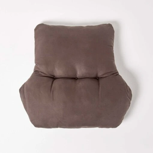 Chocolate Faux Suede Back Support Cushion -Best Homeware Store cu1228 03