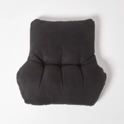 Black Faux Suede Back Support Cushion -Best Homeware Store cu1229 03