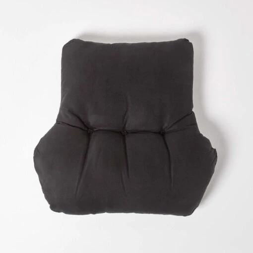 Black Faux Suede Back Support Cushion -Best Homeware Store cu1229 03