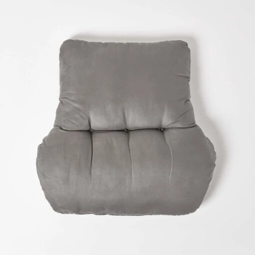 Grey Faux Suede Back Support Cushion -Best Homeware Store cu1230 03 1