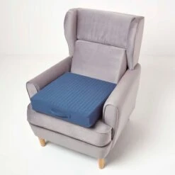 Navy Cotton Orthopaedic Foam Armchair Booster Cushion -Best Homeware Store cu1231a 5