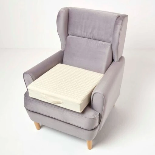 Cream Cotton Orthopaedic Foam Armchair Booster Cushion -Best Homeware Store cu1231b 5