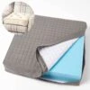 Grey Quilted Cotton Armchair Booster Cushion Cover -Best Homeware Store cu1231c main