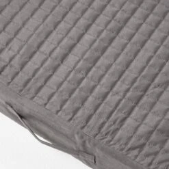 Grey Quilted Faux Suede Armchair Booster Cushion Cover -Best Homeware Store cu1231g 4 1