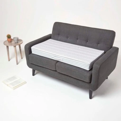 Grey Stripe Cotton Orthopaedic Foam 2 Seater Booster Cushion -Best Homeware Store cu1232d 5