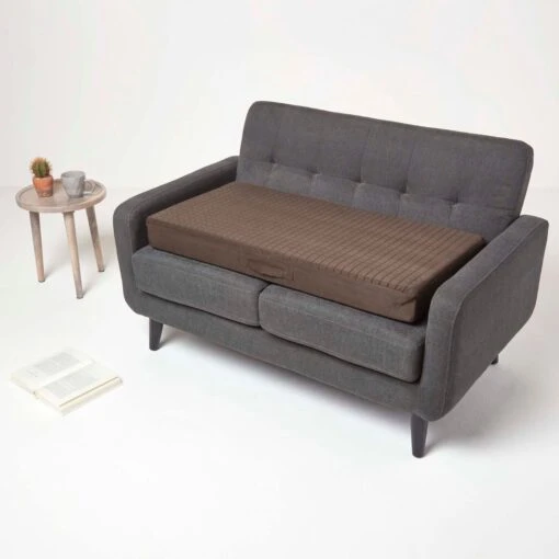 Brown Suede Orthopaedic Foam 2 Seater Booster Cushion -Best Homeware Store cu1232f 5