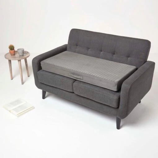 Grey Suede Orthopaedic Foam 2 Seater Booster Cushion -Best Homeware Store cu1232g 5