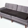 Black Suede Orthopaedic Foam 3 Seater Booster Cushion -Best Homeware Store cu1233e 1