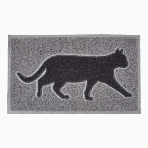 Black Cat Silhouette Recycled Rubber Doormat -Best Homeware Store dm1139 01