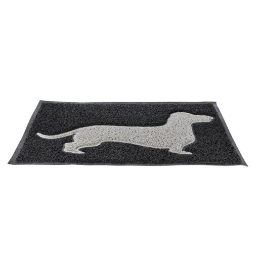 Grey Dog Silhouette Recycled Rubber Doormat -Best Homeware Store dm1143 b