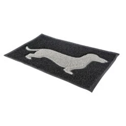 Grey Dog Silhouette Recycled Rubber Doormat -Best Homeware Store dm1143 c