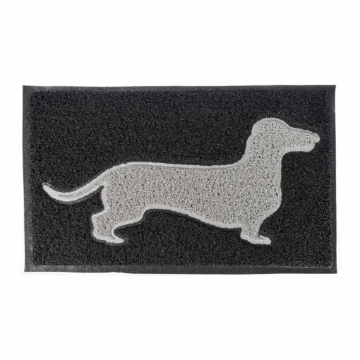 Grey Dog Silhouette Recycled Rubber Doormat -Best Homeware Store dm1143 main