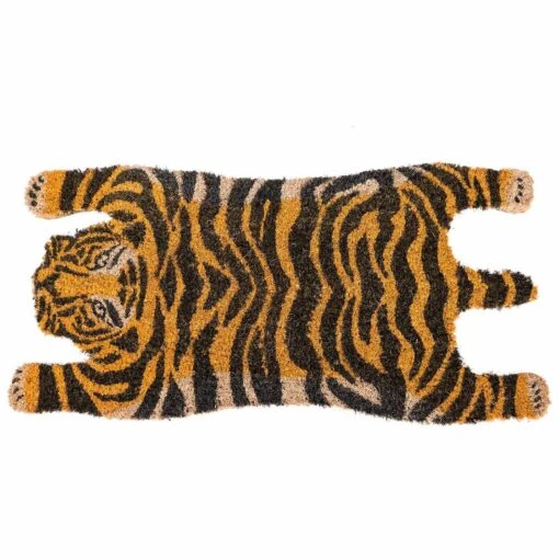 Tiger Shaped Coir Animal Print Non-Slip Doormat -Best Homeware Store dm1148 main