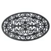 Black Wrought Iron Effect Parisian Oval Rubber Doormat -Best Homeware Store dm1160 main