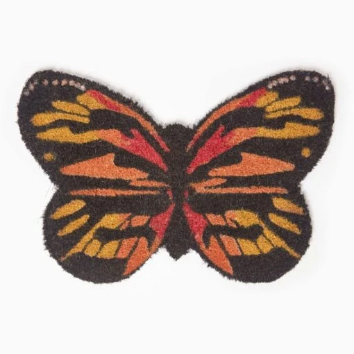 Orange Butterfly Coir Doormat -Best Homeware Store dm1169