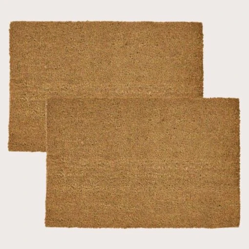 Set Of 2 Plain Coir Doormats 60 X 40 -Best Homeware Store dm1188