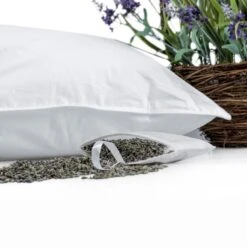 Goose Feather & Down Lavender Pillow With Dried Lavender Insert Extra Fill -Best Homeware Store dp1254e