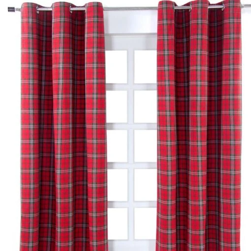 Edward Tartan Check Ready Made Eyelet Curtain Pair -Best Homeware Store edward tartan check ready made eyelet curtain pair 1