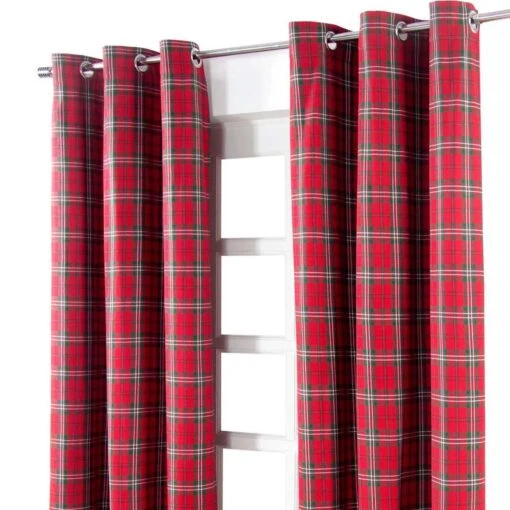 Edward Tartan Check Ready Made Eyelet Curtain Pair -Best Homeware Store edward tartan check ready made eyelet curtain pair 3