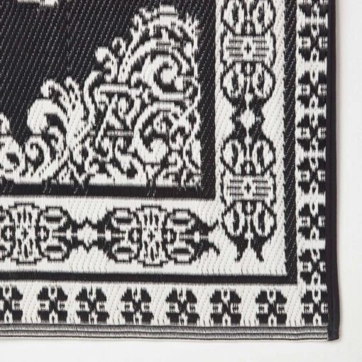 Black And White Motif Design Reversible Outdoor Rug -Best Homeware Store ga1156 3