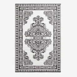 Black And White Motif Design Reversible Outdoor Rug -Best Homeware Store ga1156 5