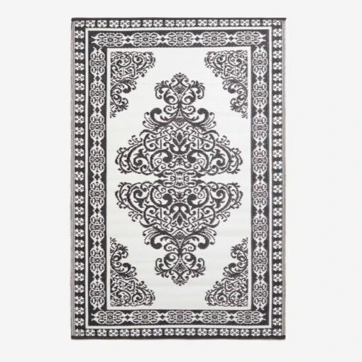 Black And White Motif Design Reversible Outdoor Rug -Best Homeware Store ga1156 5