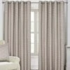 Natural Geometric Jacquard Blackout Eyelet Curtain Pair -Best Homeware Store geometric natural 9