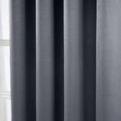 Dark Grey Herringbone Chevron Blackout Thermal Curtains Pair Eyelet Style -Best Homeware Store httpsimages.vikkit.co .ukamazon newcurtainsherringbone chevronembossed20eyelet20curtainsf1658sf1658 3