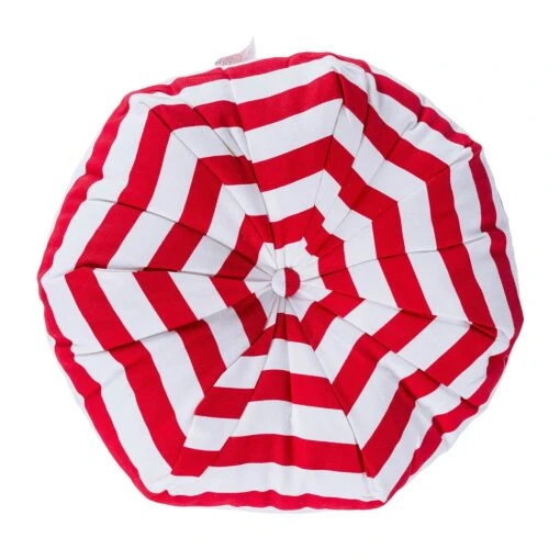 Red And White Stripe Pleated Round Floor Cushion -Best Homeware Store httpsimages.vikkit.co .ukamazon newfloor cushionsnewcu1168cu1168 main