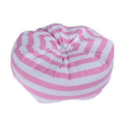 Pink And White Stripe Pleated Round Floor Cushion -Best Homeware Store httpsimages.vikkit.co .ukamazon newfloor cushionsnewcu1170cu1170 3