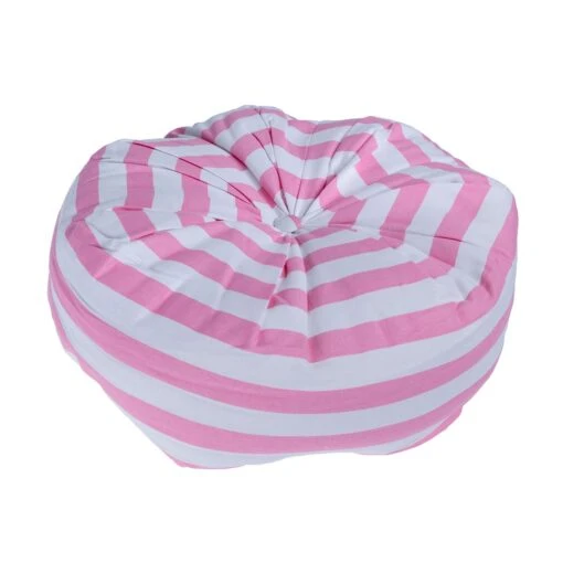 Pink And White Stripe Pleated Round Floor Cushion -Best Homeware Store httpsimages.vikkit.co .ukamazon newfloor cushionsnewcu1170cu1170 3