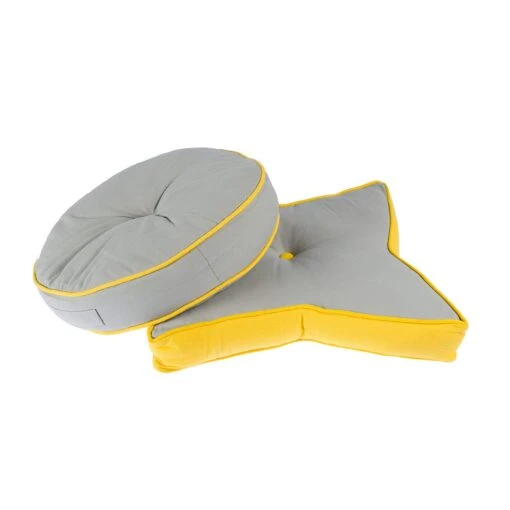 Grey And Yellow Round Floor Cushion -Best Homeware Store httpsimages.vikkit.co .ukamazon newfloor cushionsnewcu1195cu1195 5