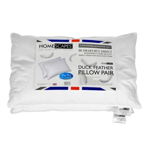 White Duck Feather Pillow Pair -Best Homeware Store httpsimages.vikkit.co .ukamazon newpillowsdp1150dp1150 duck feather pillow pair packaging top