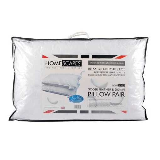 Goose Feather And Down Pillow Pair -Best Homeware Store httpsimages.vikkit.co .ukamazon newpillowsdp1158ap1158 goose feather and down pillow pair packaging front