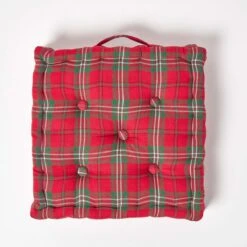 Cotton Edward Tartan Floor Cushion -Best Homeware Store kt1252 03