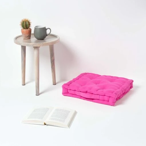 Cotton Hot Pink Floor Cushion -Best Homeware Store kt1287a 02 1